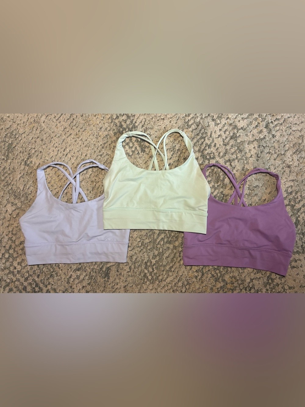 Lululemon Energy Bra Bundle Size 6 Purple Lavender Mint 3 Pack